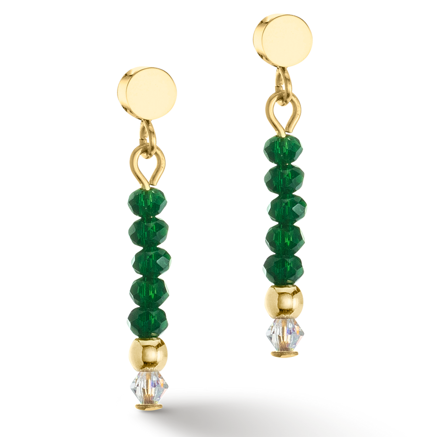 Boucles d'oreilles Little Twinkle or-vert foncé