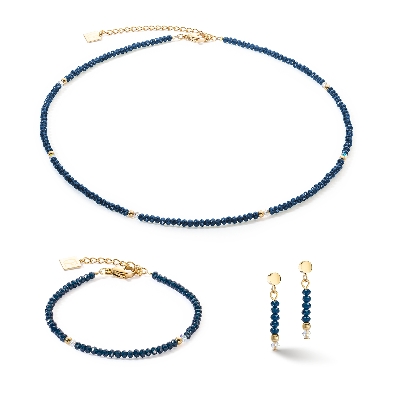 Boucles d'oreilles Little Twinkle or-bleu foncé