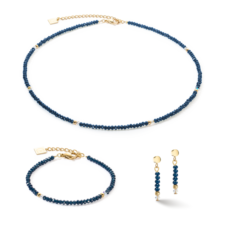 Boucles d'oreilles Little Twinkle or-bleu foncé