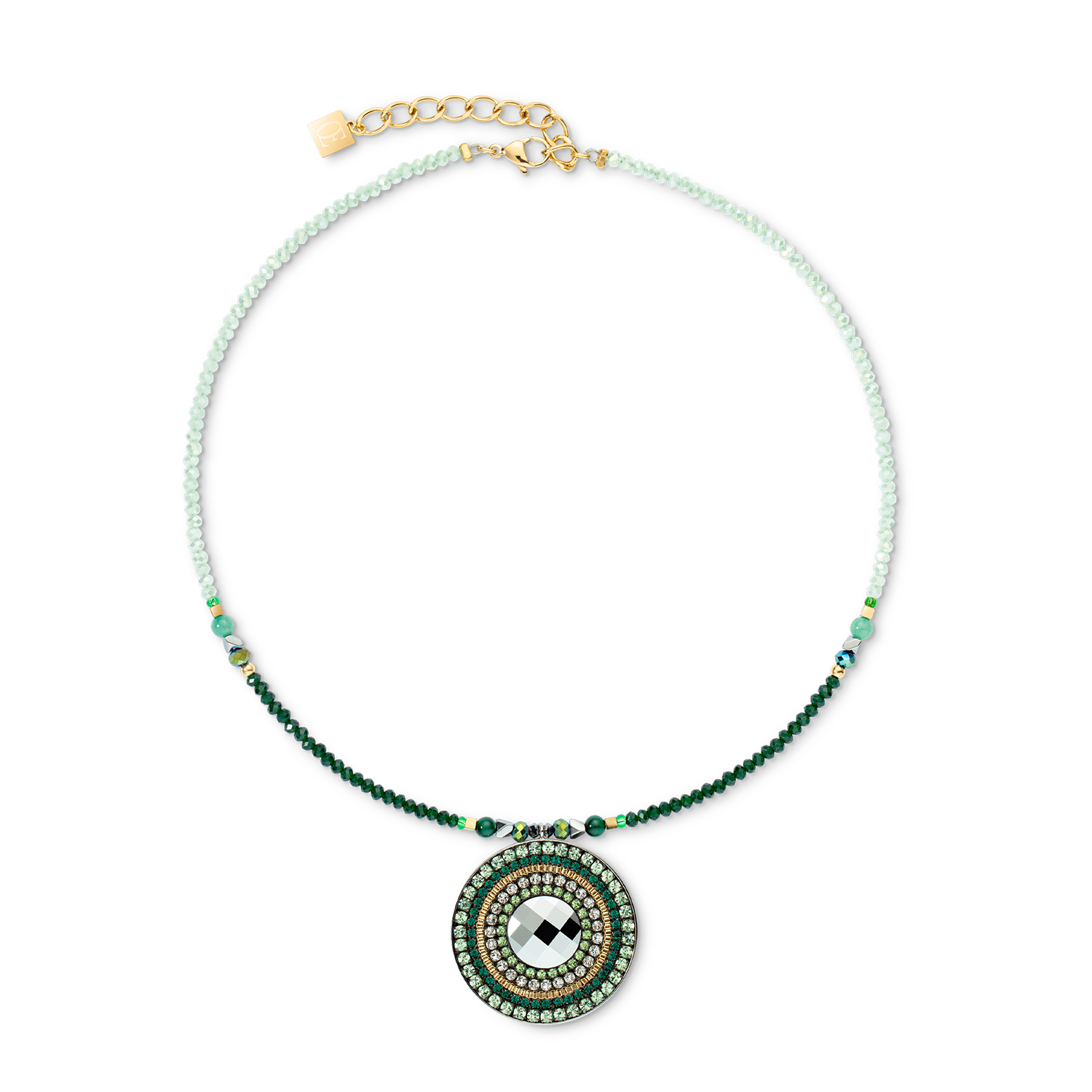 Collier Amulette Glamorous Green or