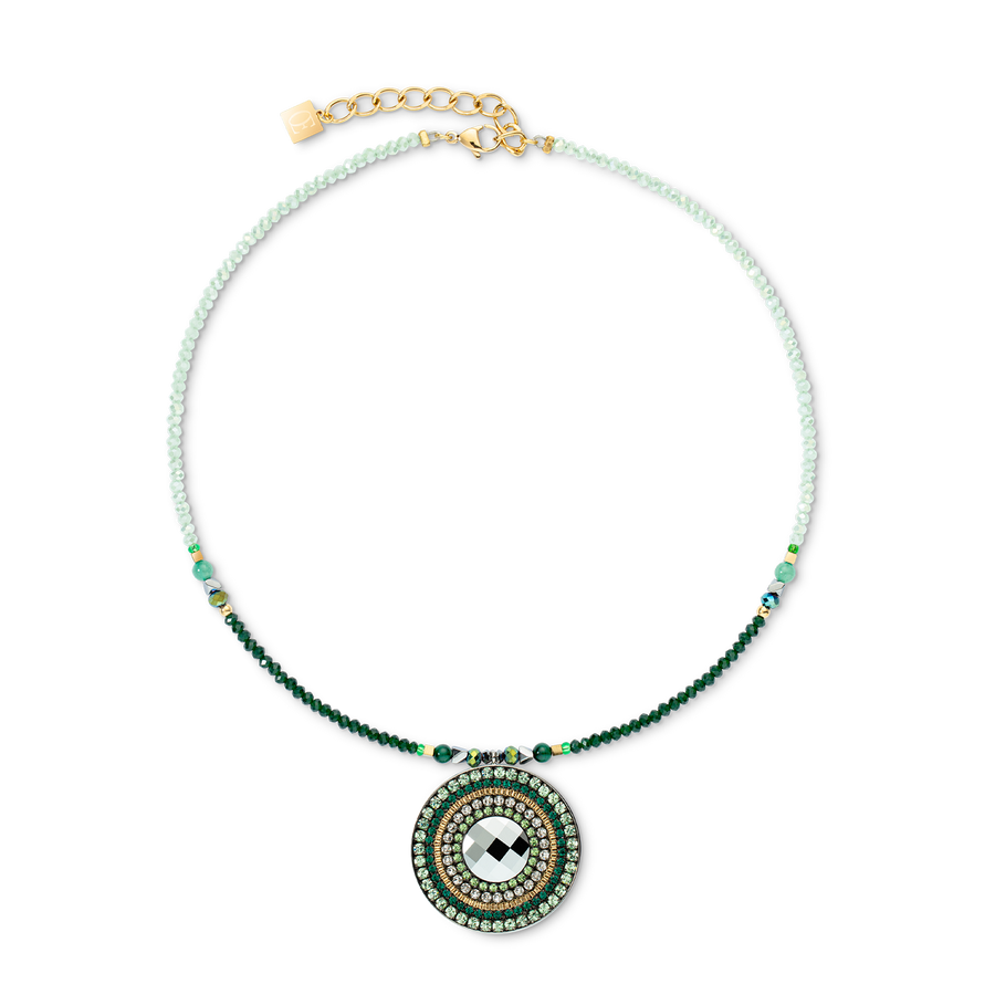 Collier Amulette Glamorous Green or