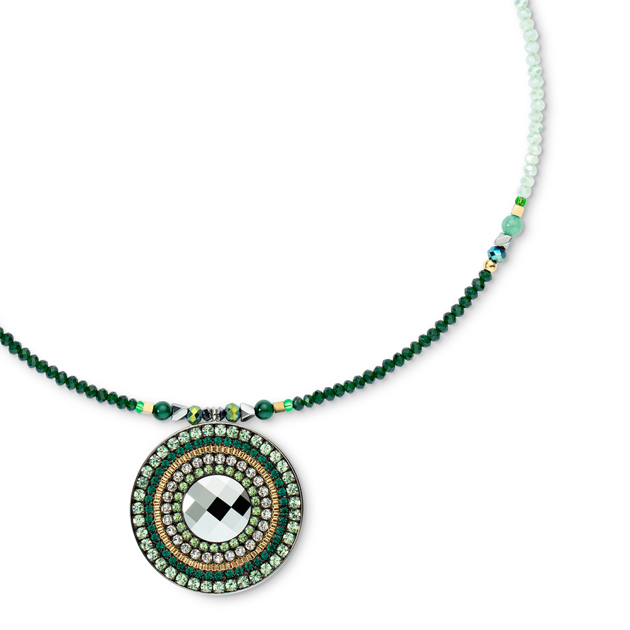 Collier Amulette Glamorous Green or