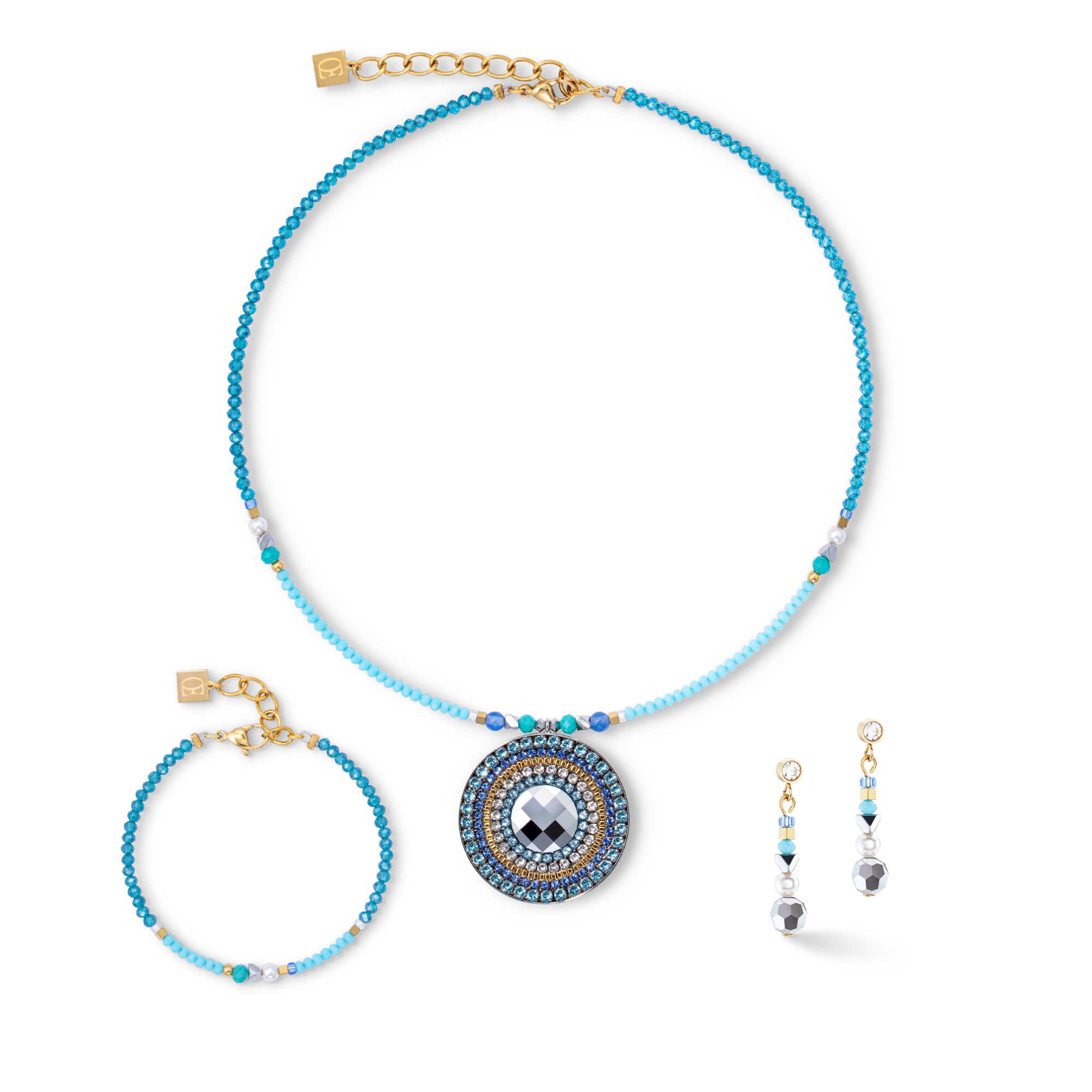 Collier Amulette Ocean Vibes turquoise or