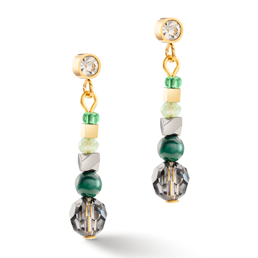 Boucles d'oreilles Amulette Glamorous Green or