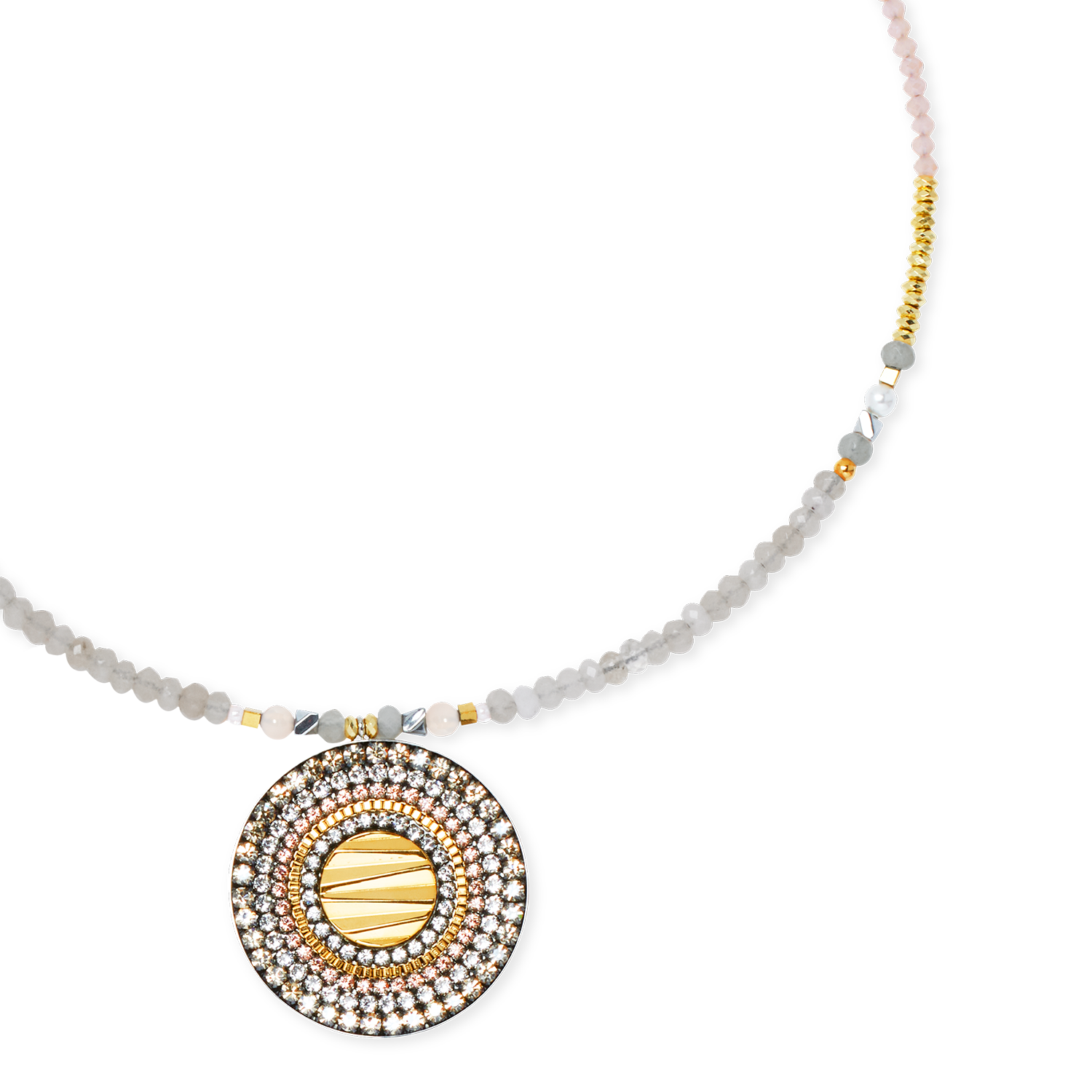 Collier Amulette Modern Future or-beige