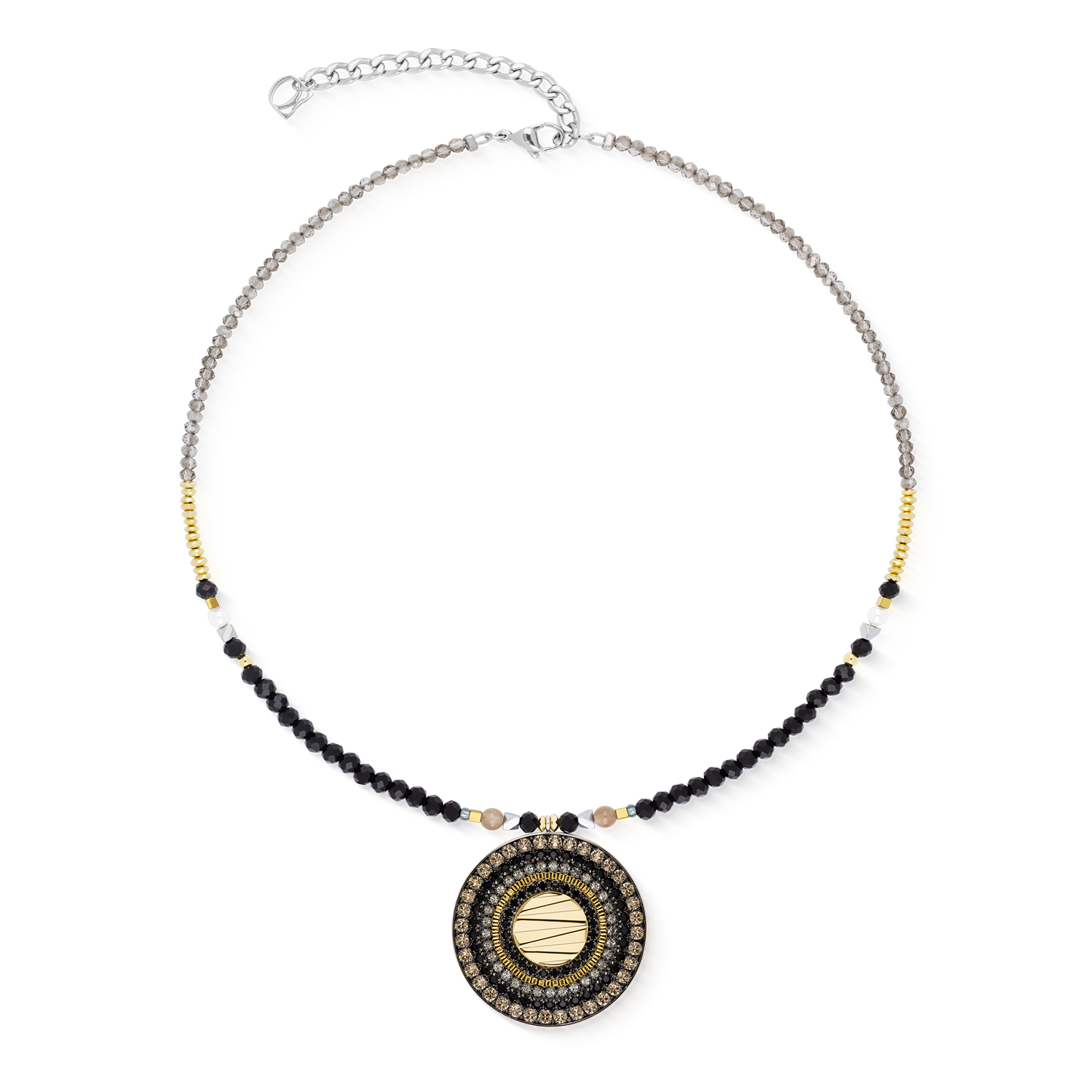 Collier Amulet Modern Future doré-noir