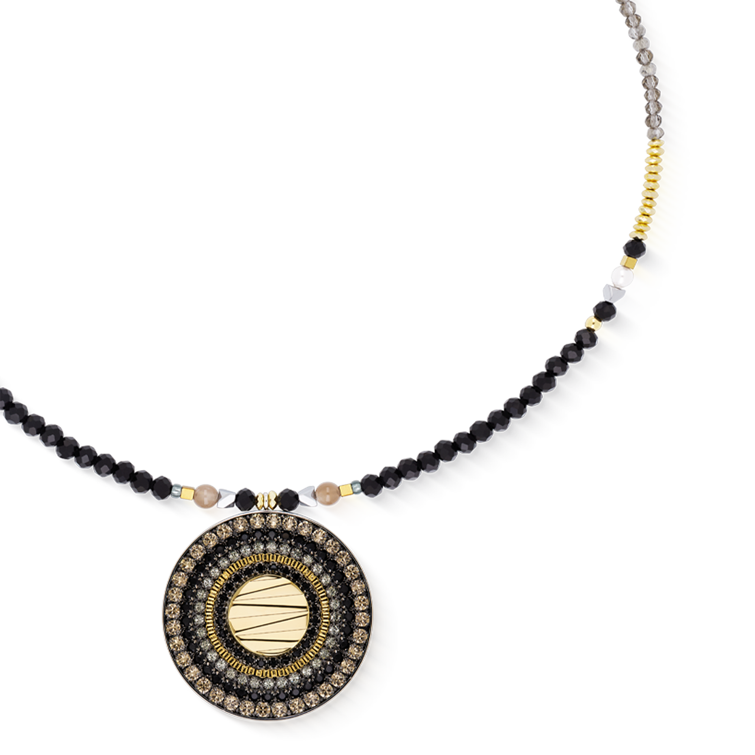 Collier Amulet Modern Future doré-noir