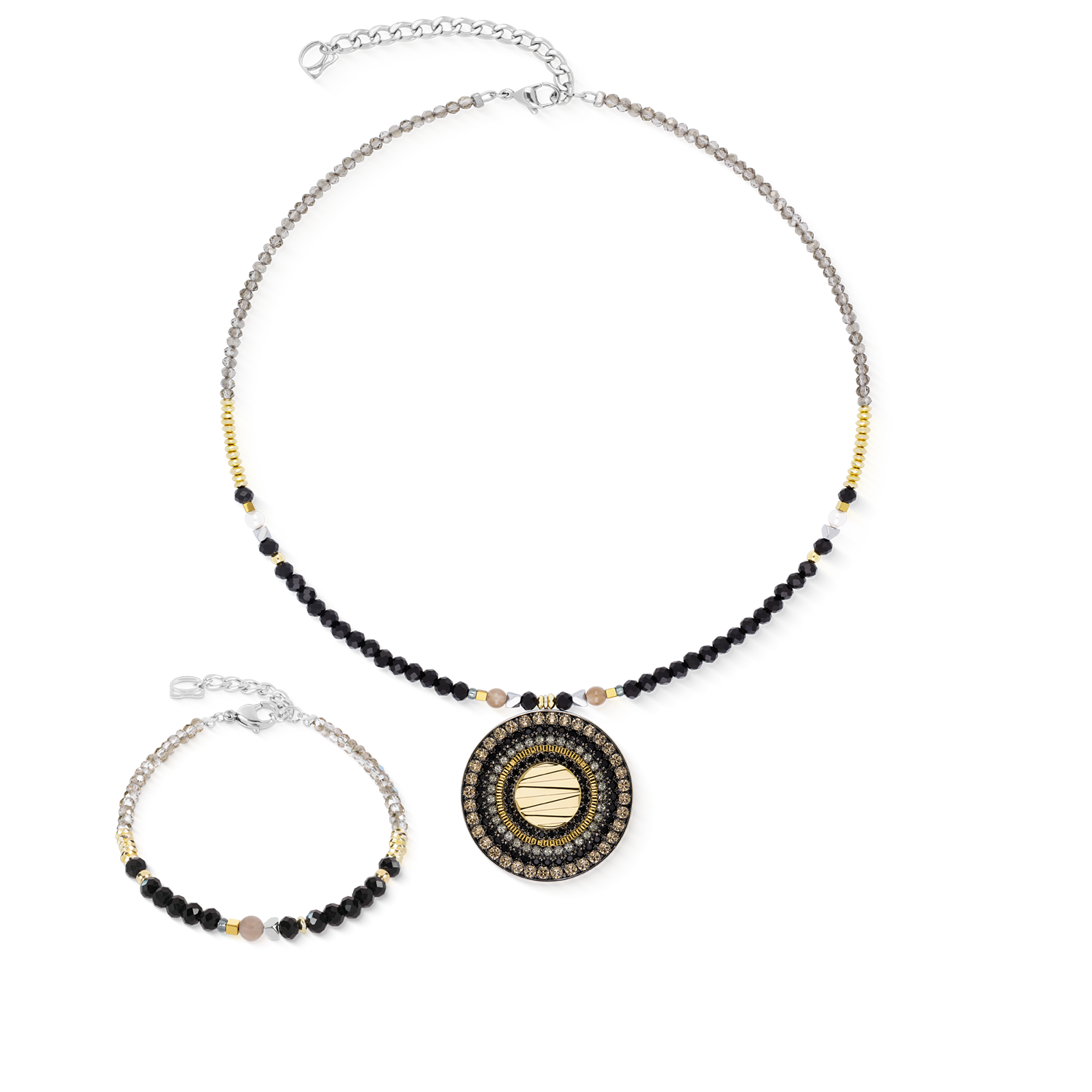 Collier Amulet Modern Future doré-noir