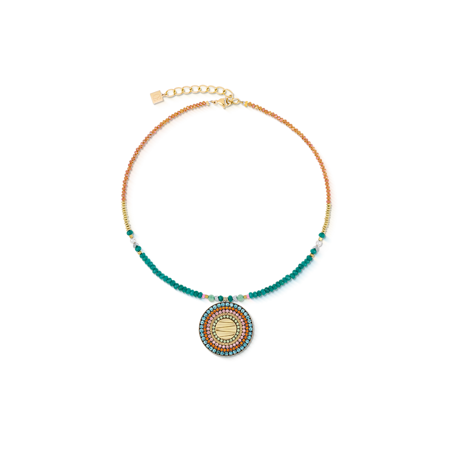 Collier Amulette Modern Future or multicolore Boho