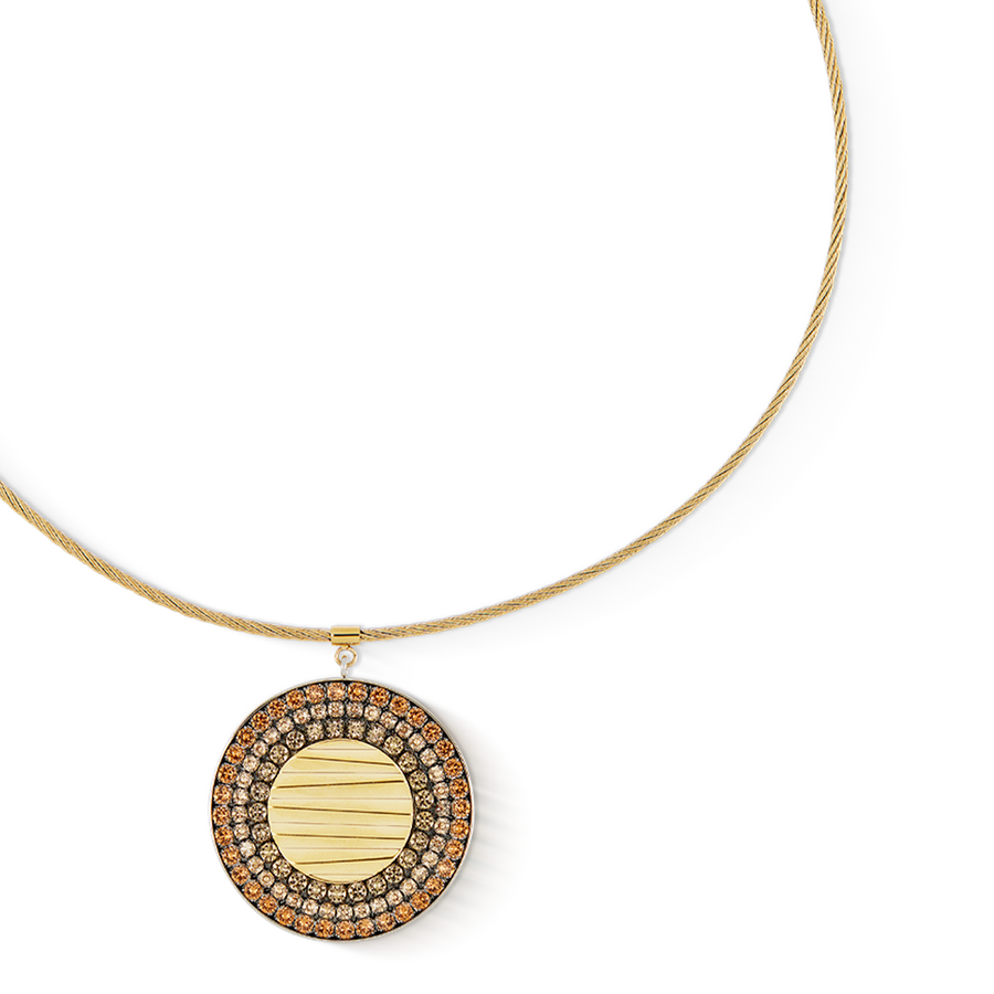 Collier Amulette Glam Waves or-beige