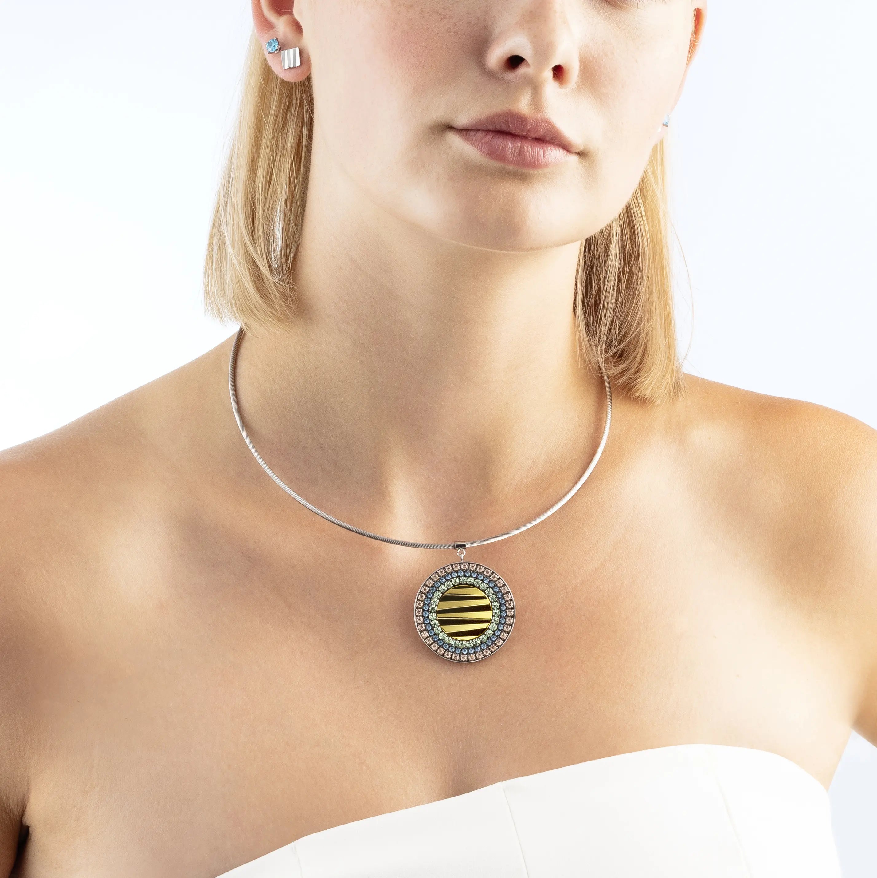 Collier Amulette Glam Waves argent-multicolore pastel