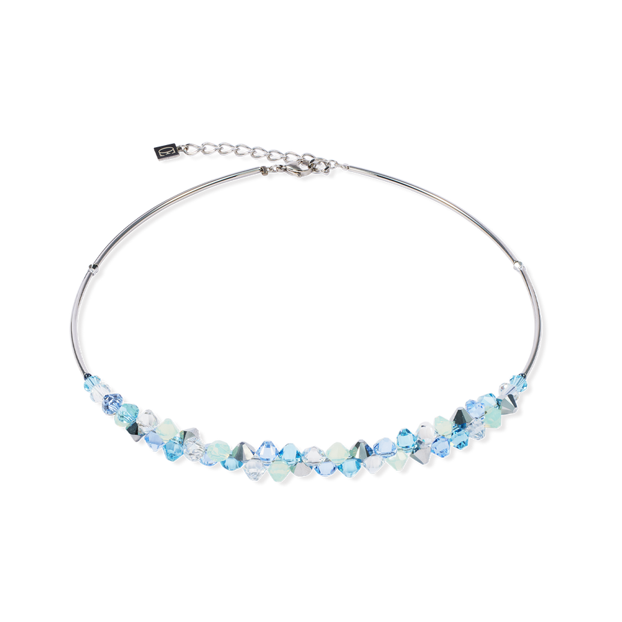 Collier Dancing Crystals argent-bleu