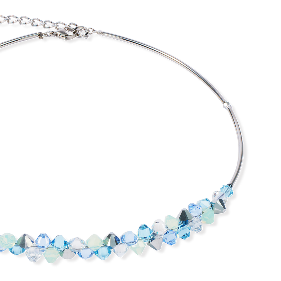 Collier Dancing Crystals argent-bleu