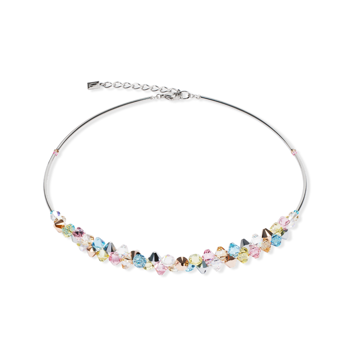 Collier Dancing Crystals argent-pastel