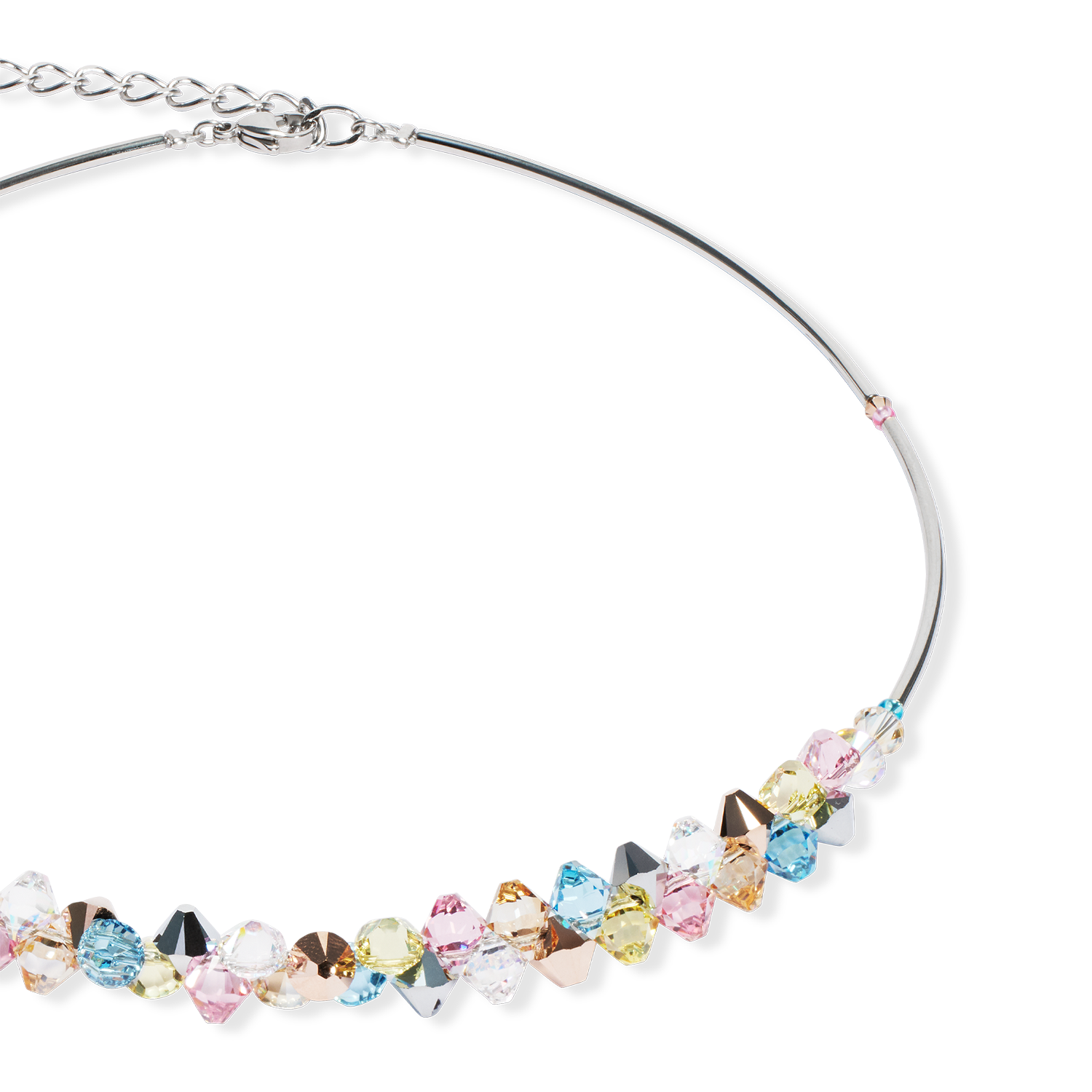 Collier Dancing Crystals argent-pastel