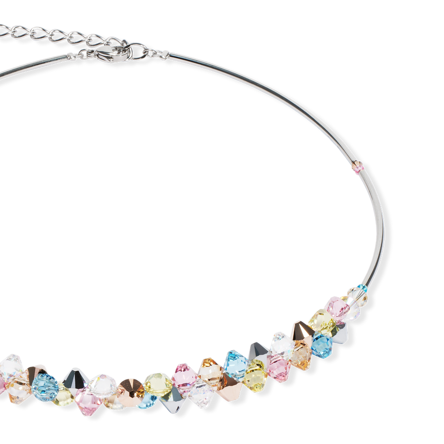 Collier Dancing Crystals argent-pastel