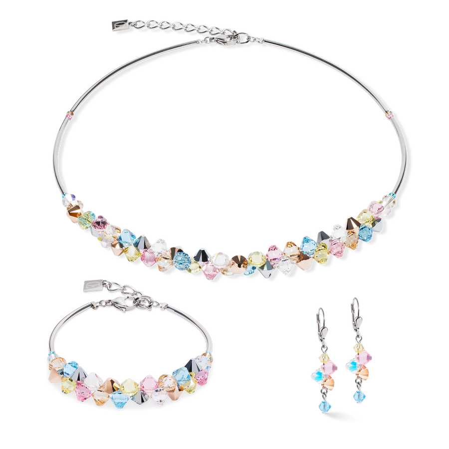 Collier Dancing Crystals argent-pastel