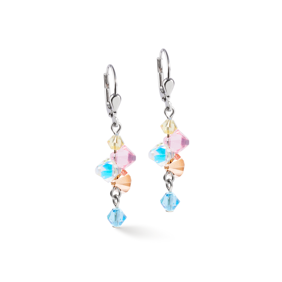 Boucles d'oreilles Dancing Crystals argent-pastel