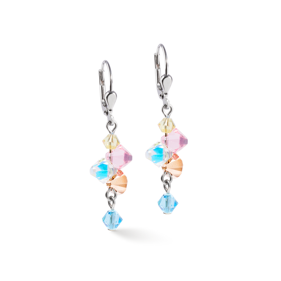 Boucles d'oreilles Dancing Crystals argent-pastel