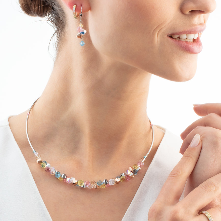 Boucles d'oreilles Dancing Crystals argent-pastel