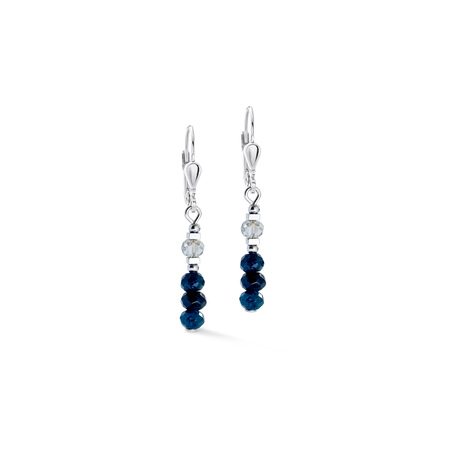 Boucles d'oreilles Rhythm Jade Navy argent