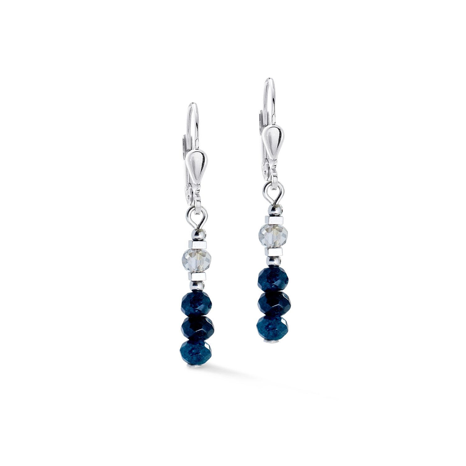 Boucles d'oreilles Rhythm Jade Navy argent