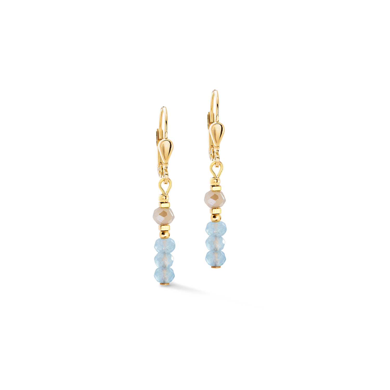 Boucles d'oreilles Rhythm Jade Sky or