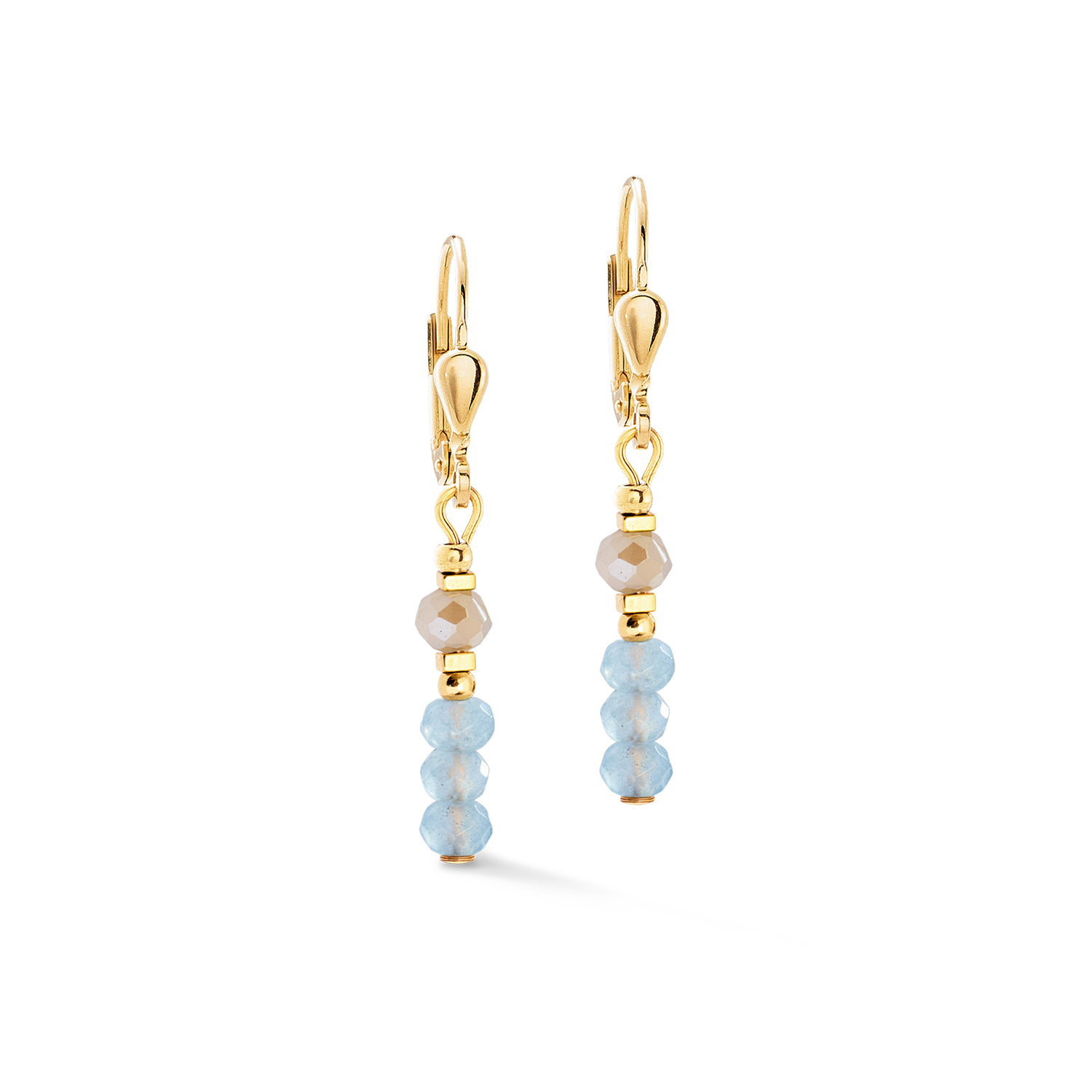 Boucles d'oreilles Rhythm Jade Sky or