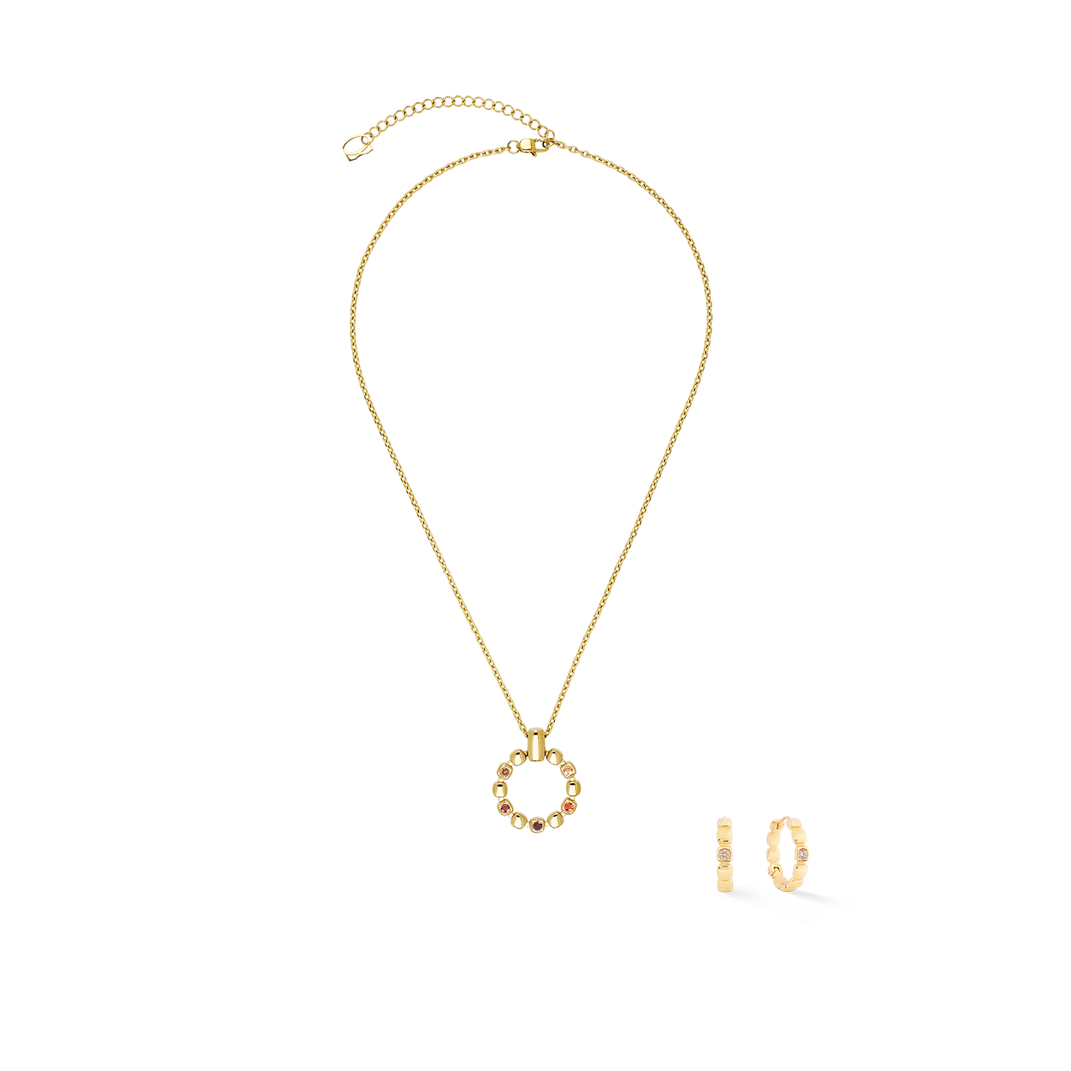Collier Soft Cube Circle Glow Sunset doré