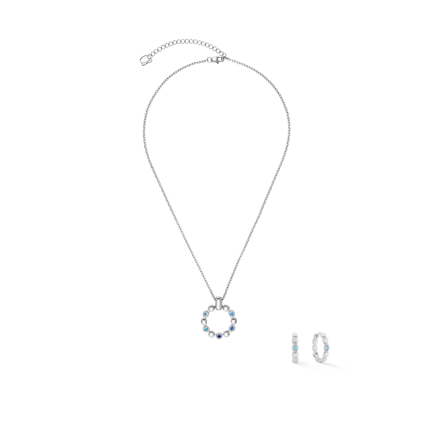 Collier Soft Cube Circle Glow Ocean argenté