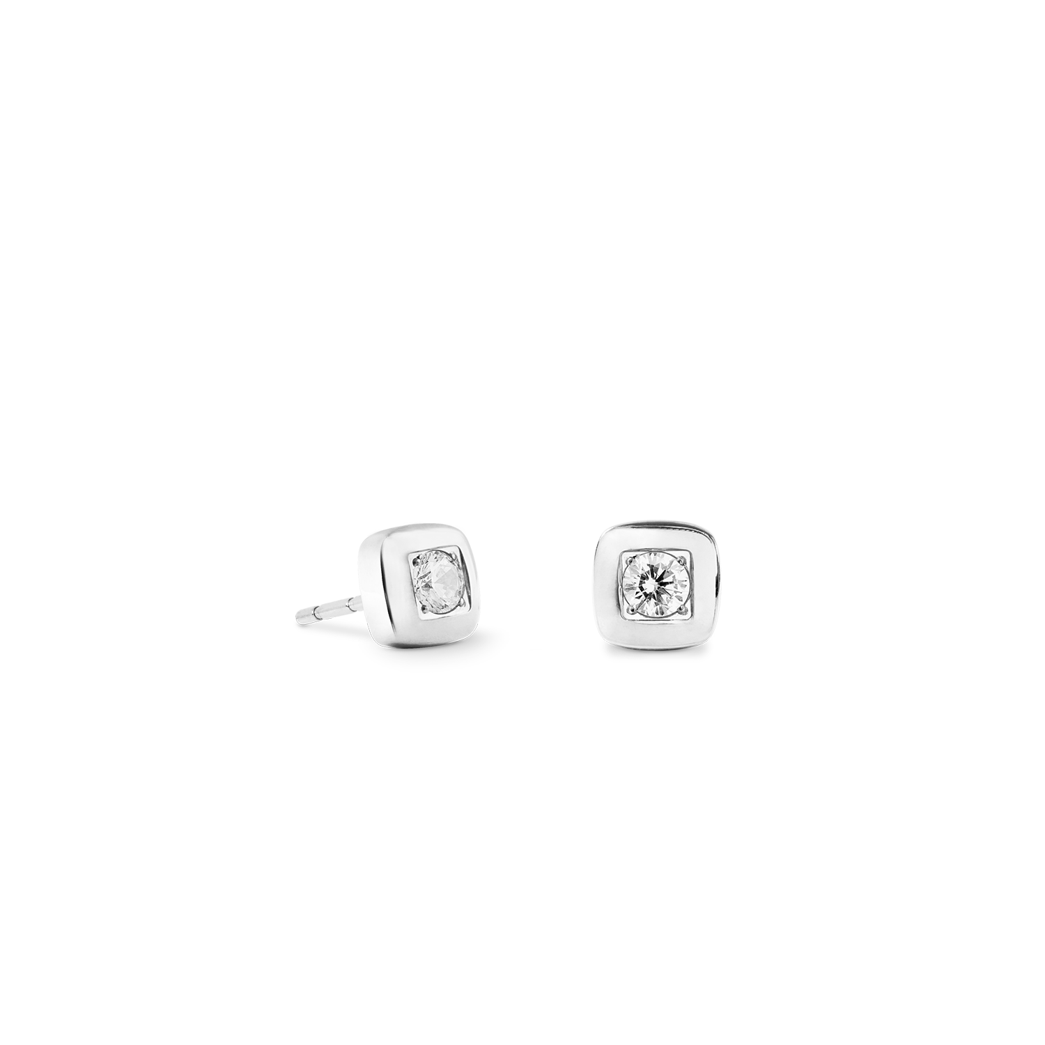 Clous d'oreilles Small Soft Cube Glow argent