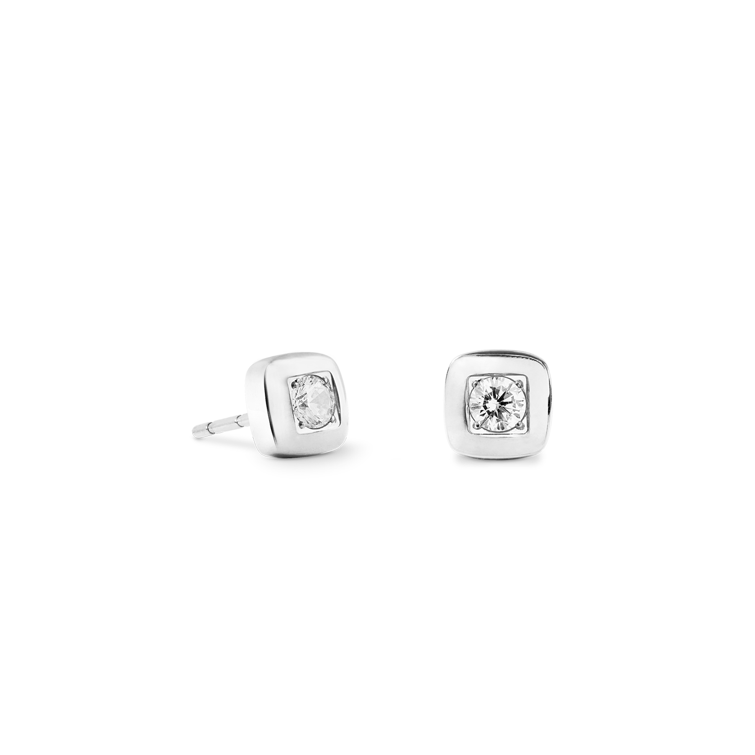 Clous d'oreilles Small Soft Cube Glow argent