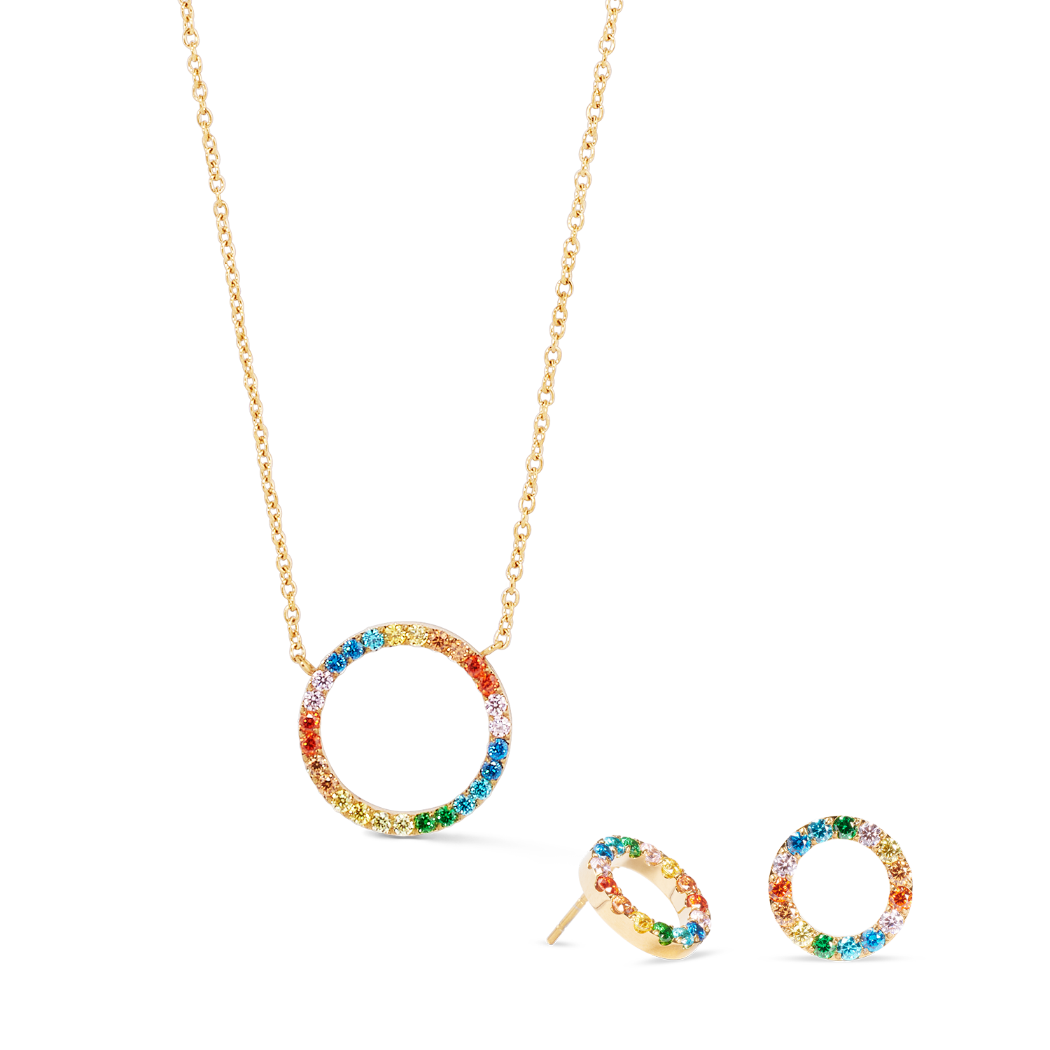 Collier Sparkling Circle or-multicolore