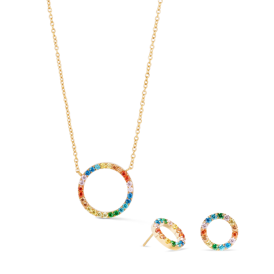 Collier Sparkling Circle or-multicolore