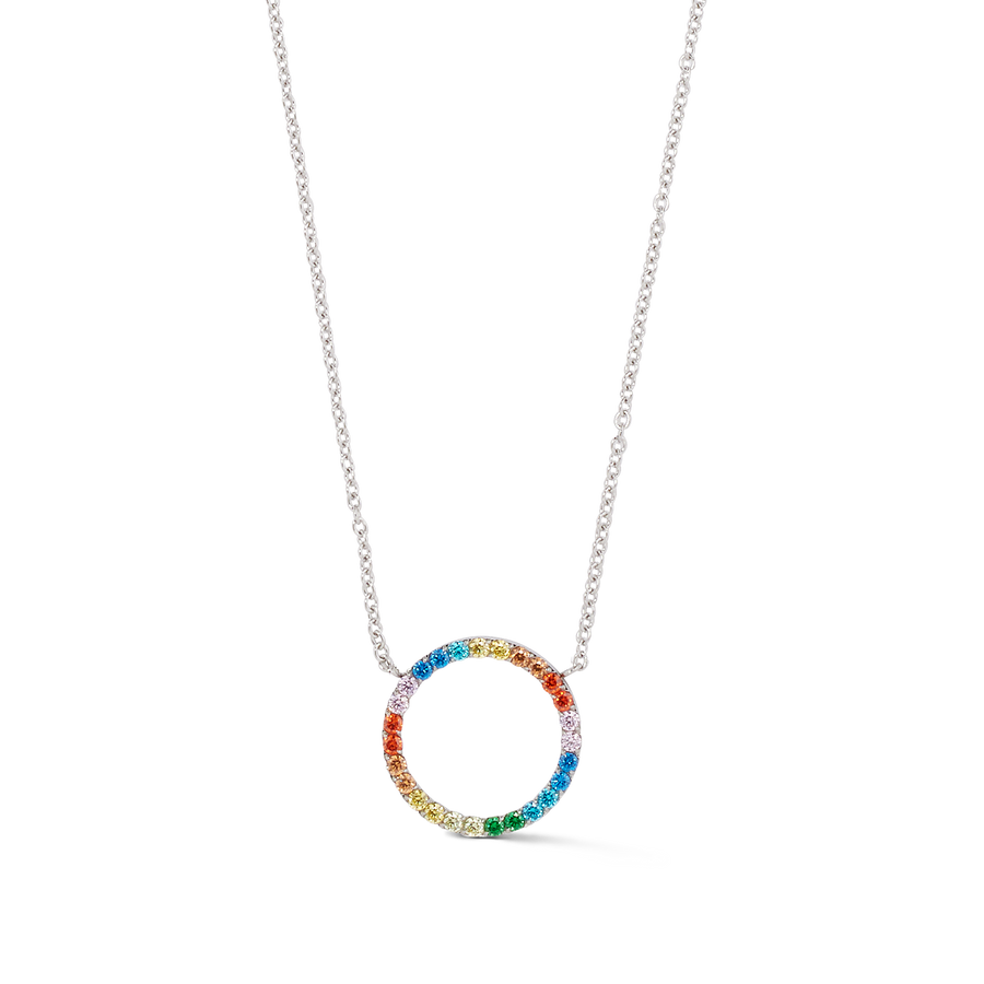 Collier Sparkling Circle argent-multicolore