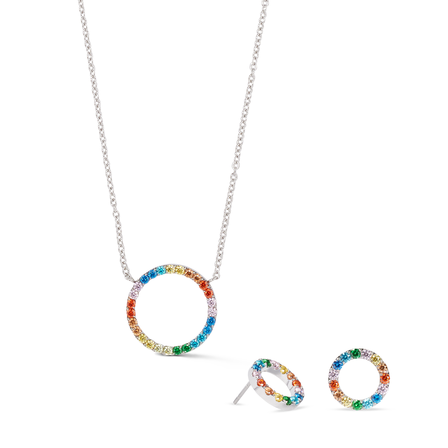 Collier Sparkling Circle argent-multicolore