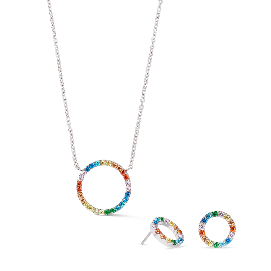 Collier Sparkling Circle argent-multicolore