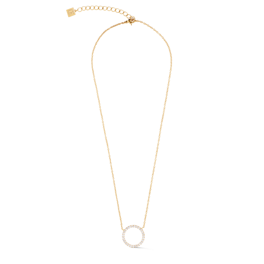 Collier Sparkling Circle or-cristal