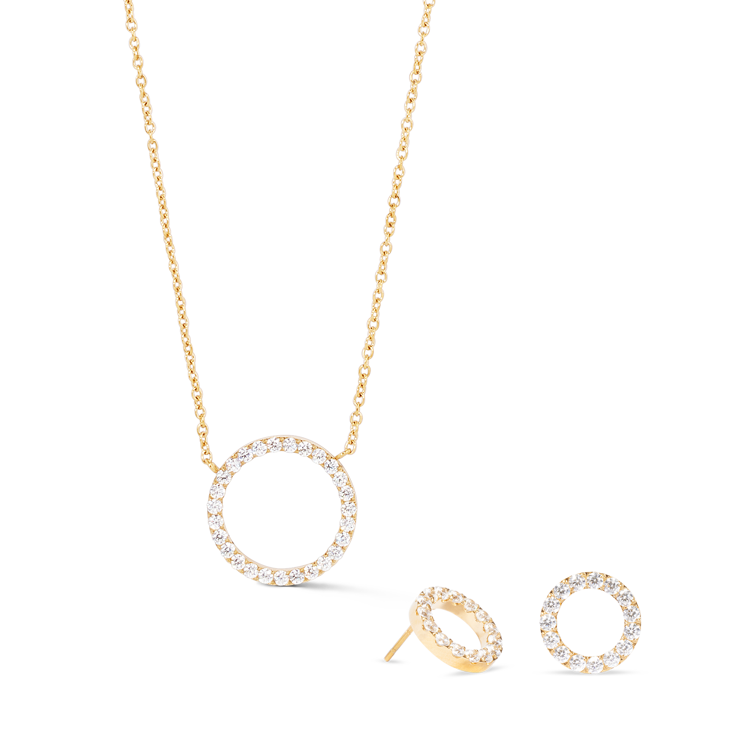 Collier Sparkling Circle or-cristal