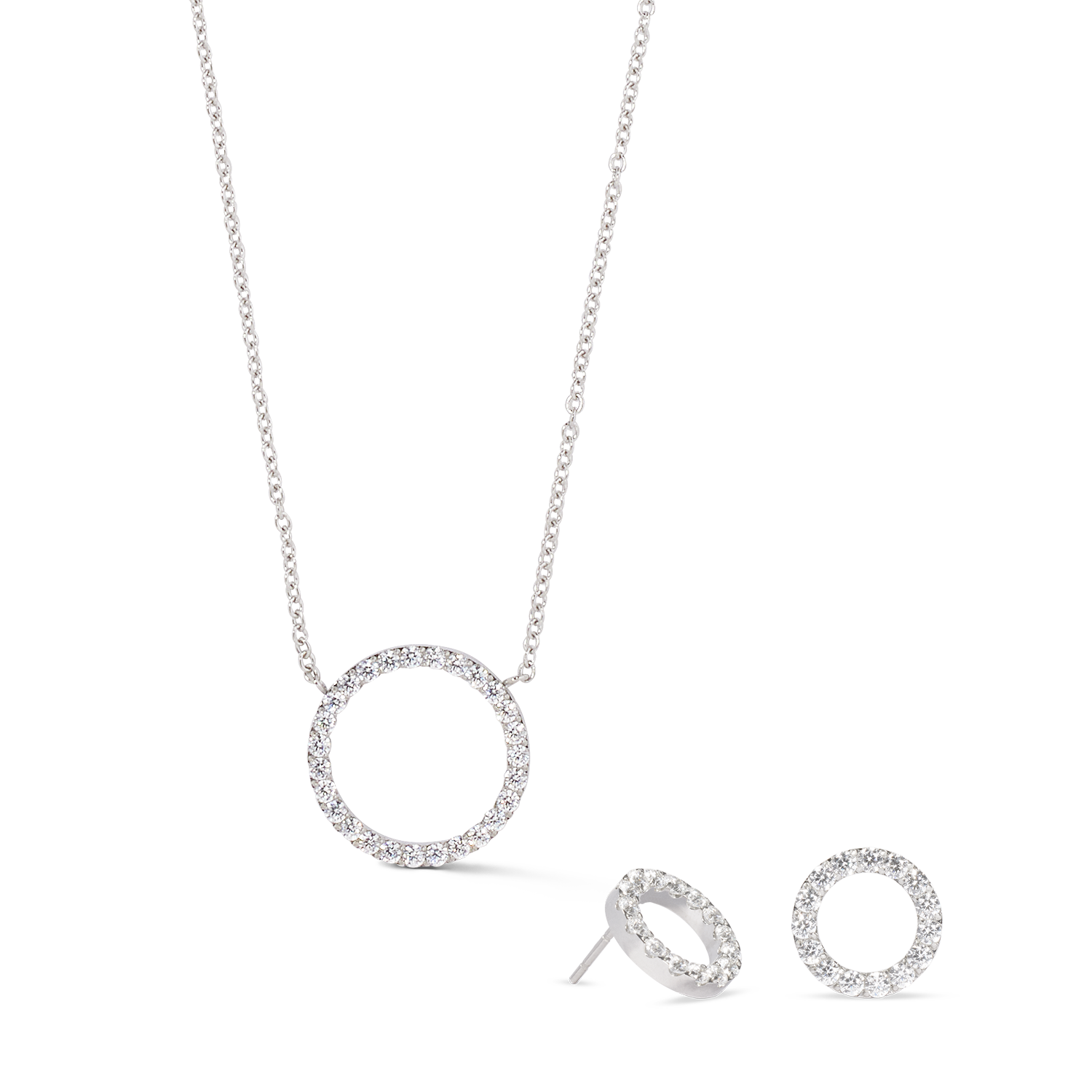 Collier Sparkling Circle argent-cristal