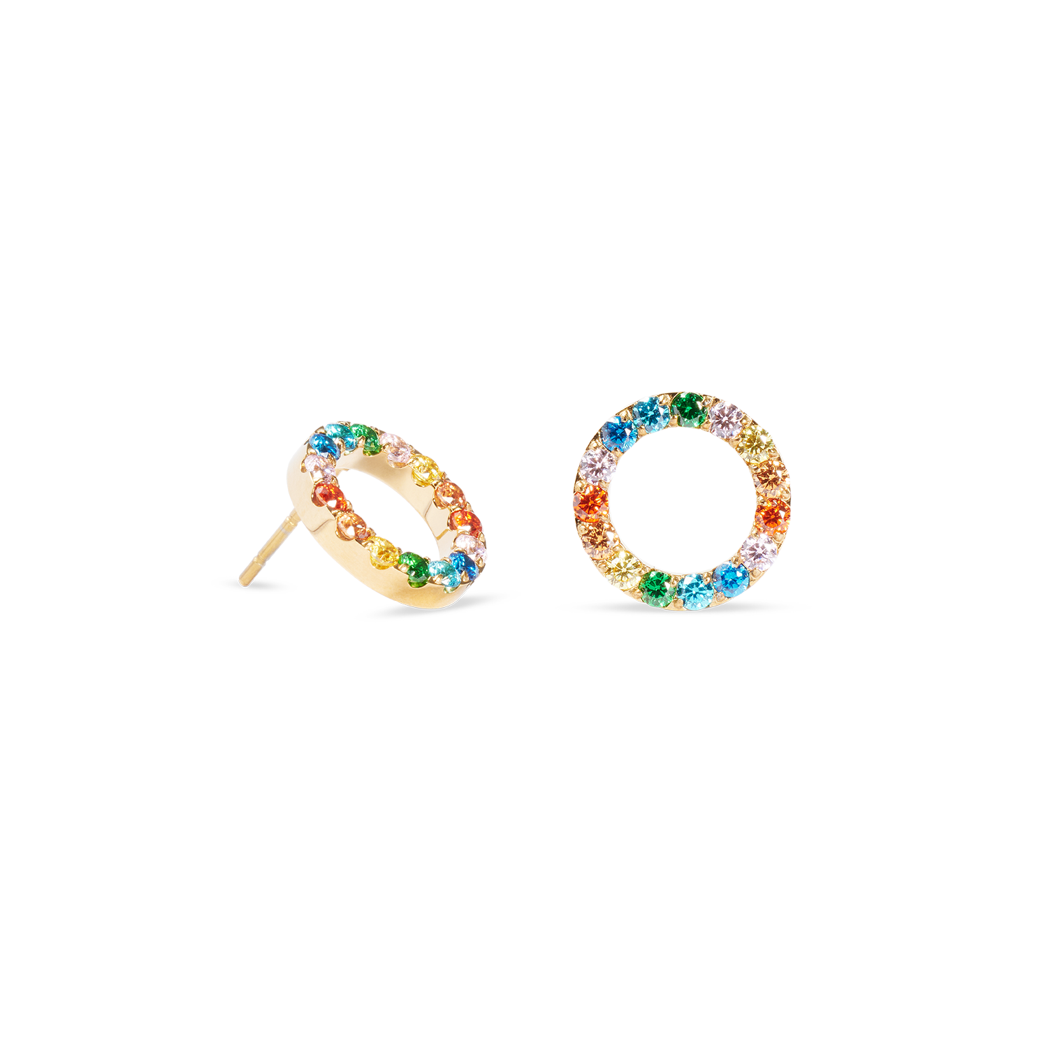 Boucles d'oreilles Sparkling Circle or-multicolore