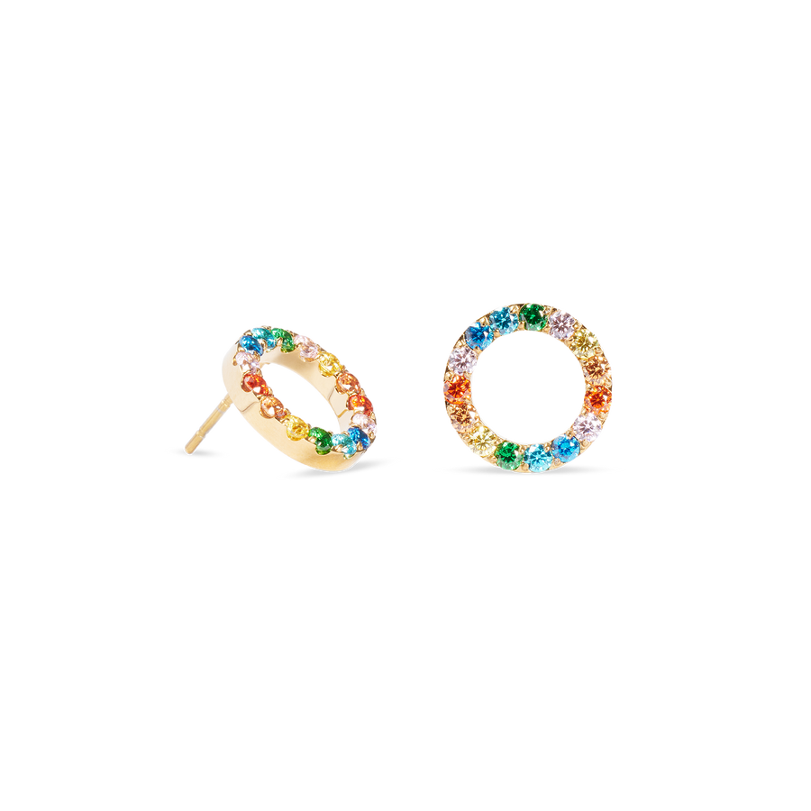 Boucles d'oreilles Sparkling Circle or-multicolore