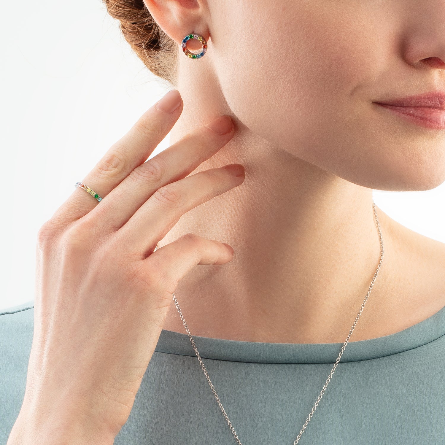 Boucles d'oreilles Sparkling Circle argent-multicolore