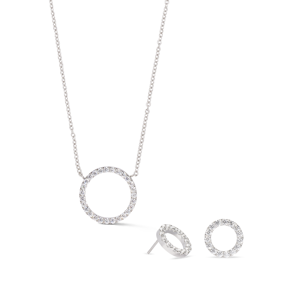 Boucles d'oreilles Sparkling Circle argent-cristal