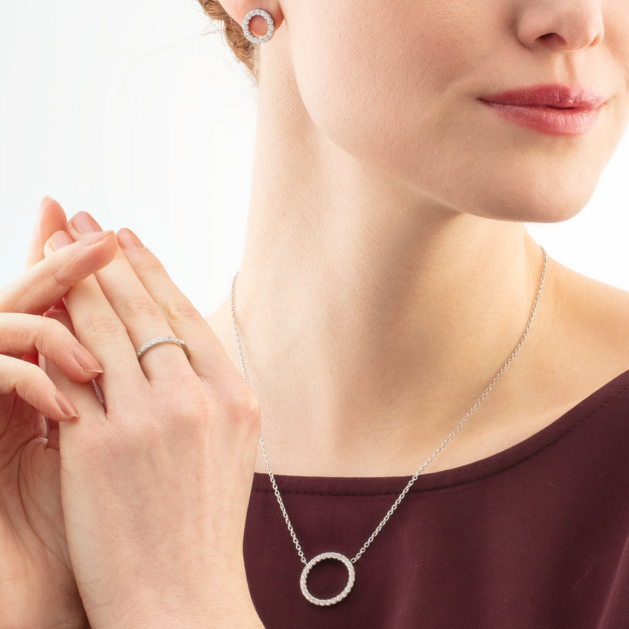 Boucles d'oreilles Sparkling Circle argent-cristal