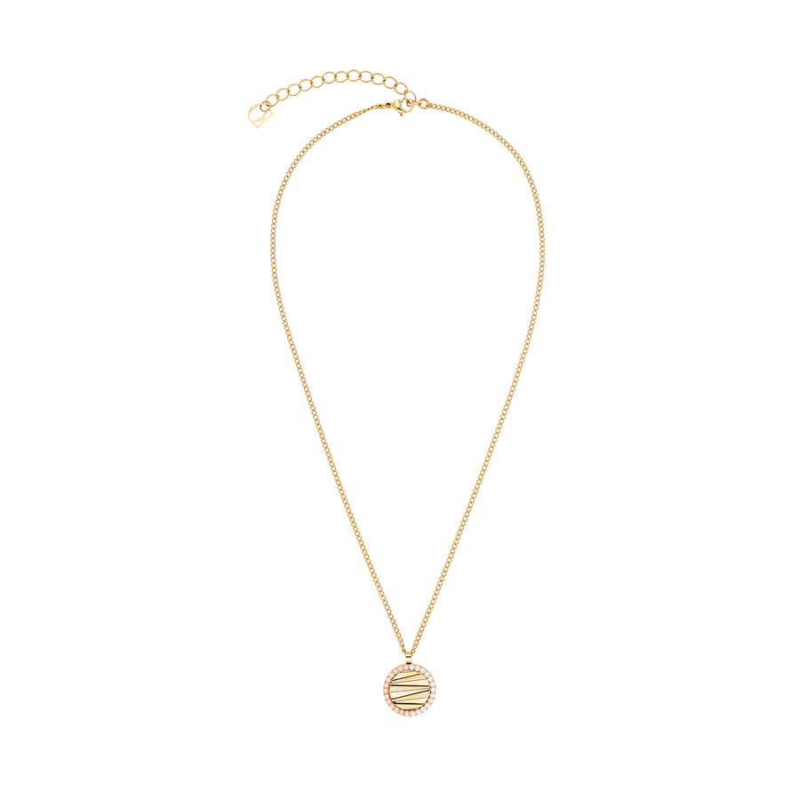 Collier Amulette Mini Waves or-beige