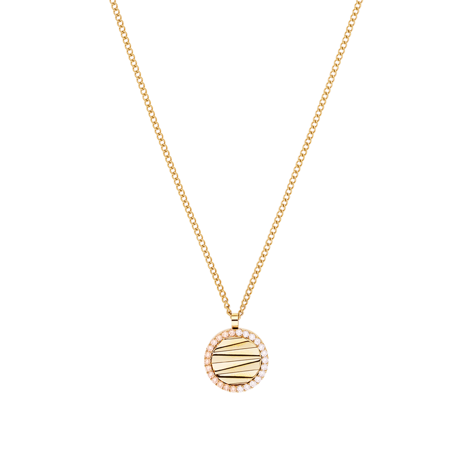 Collier Amulette Mini Waves or-beige