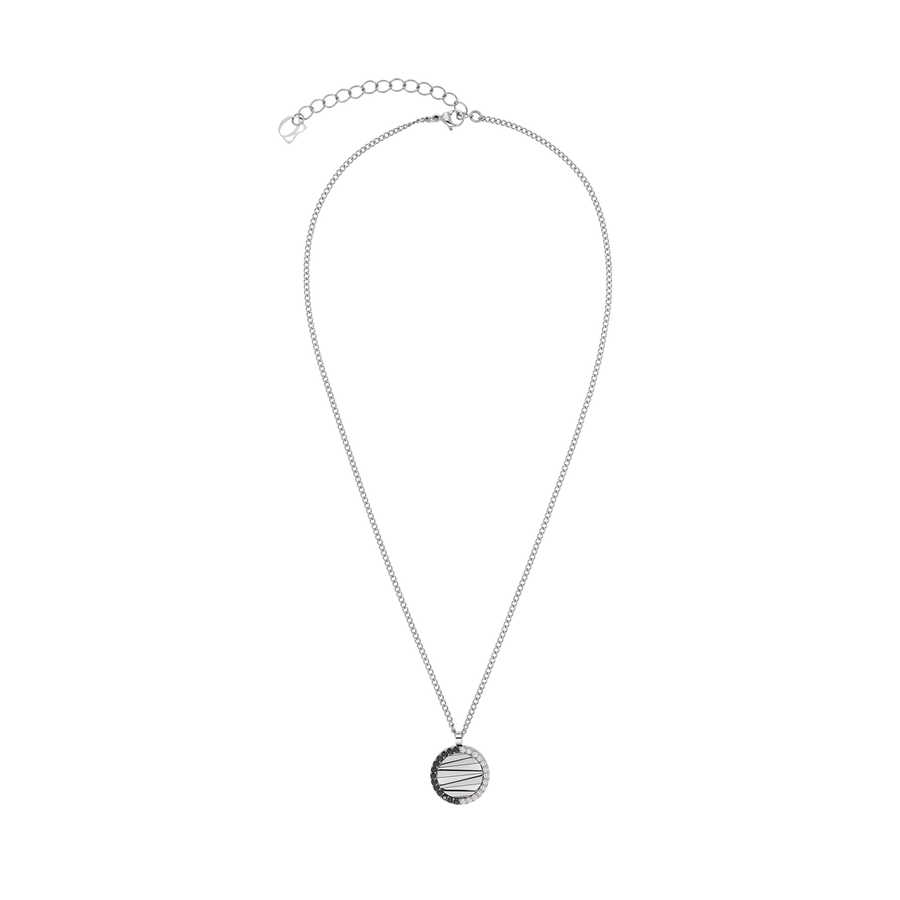 Collier Amulette Mini Waves argent-noir