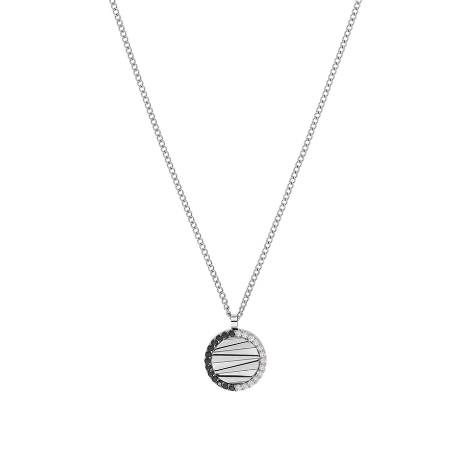 Collier Amulette Mini Waves argent-noir