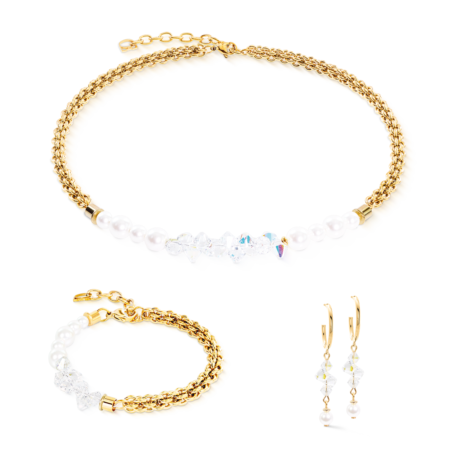 Collier Dancing Crystals Fusion doré